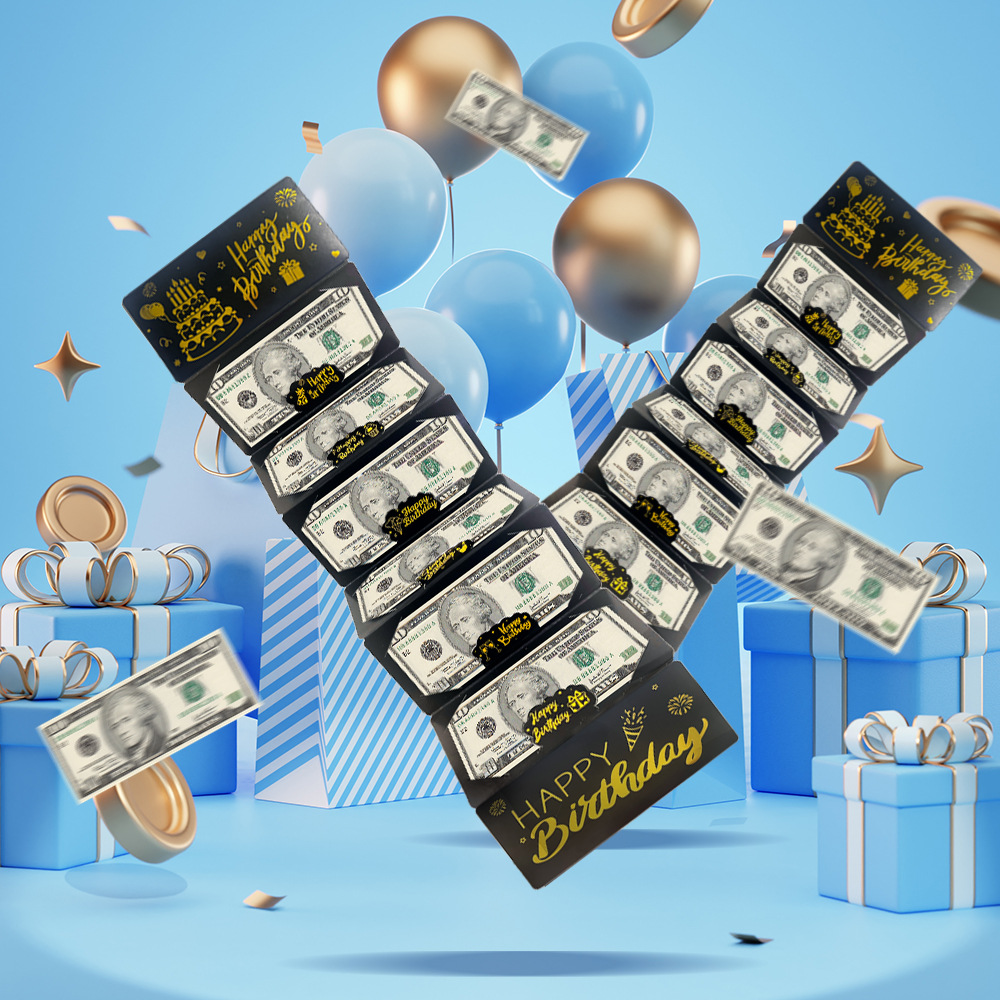 跨境热销生日毕业烫金红包钱夹婚礼节日拍照装饰道具创意礼品批发