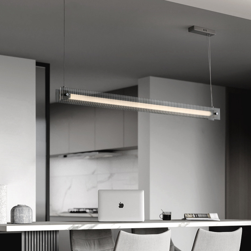 Lámpara de restaurante minimalista italiana vidrio de alta gama de diseño nórdico moderno mesa de comedor minimalista barra de luz