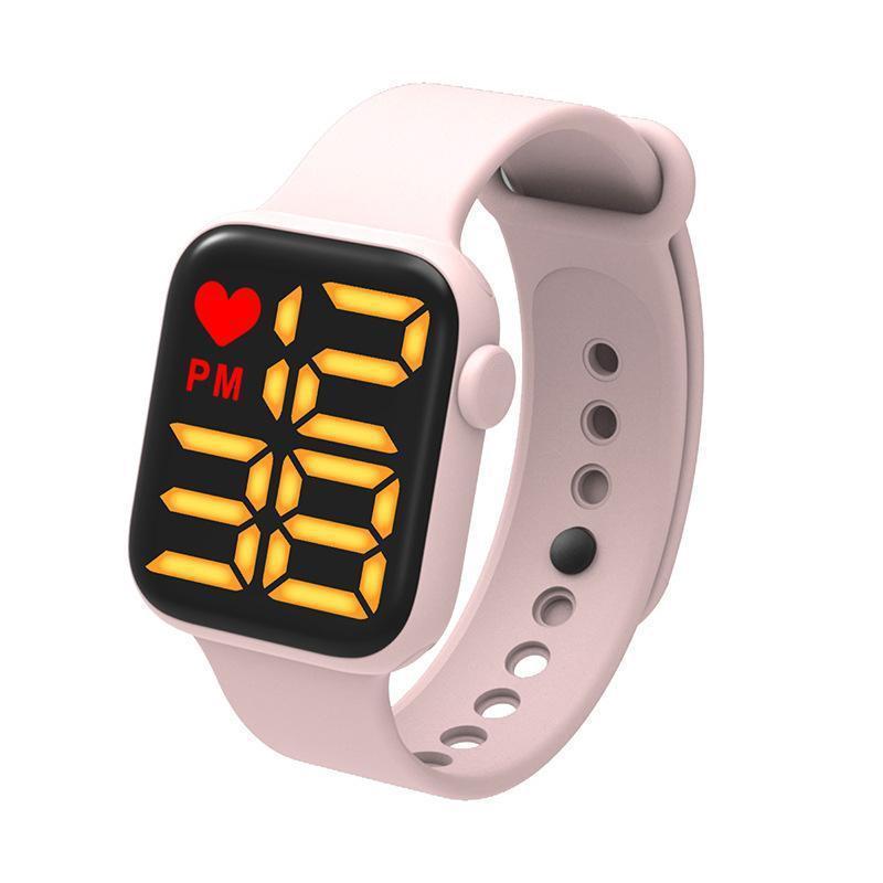 Moda Comercio exterior LED luz amarilla luz blanca YI reloj electrónico impermeable cuadrado botón digital pareja estudiante reloj infantil