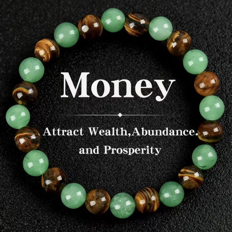 European and American Cross-Border Amazon Popular Green Aventurine Tiger Eye Stone Bracelet for Women High-End 8mm Beaded Elastic Rope Bracelet European and American Cross-Border Amazon Popular Green Aventurine Tiger Eye Stone Bracelet for Women High-End 8mm Beaded Elastic Rope Bracelet