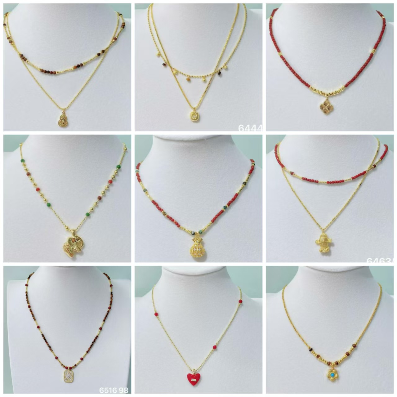 丽银饰品2025秋冬新潮欧韩复古串珠双层叠戴风项链时尚配饰女短款