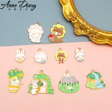 动物森林会DIY合金配饰小兔小熊耳饰发饰项链挂件钥匙扣吊坠材料