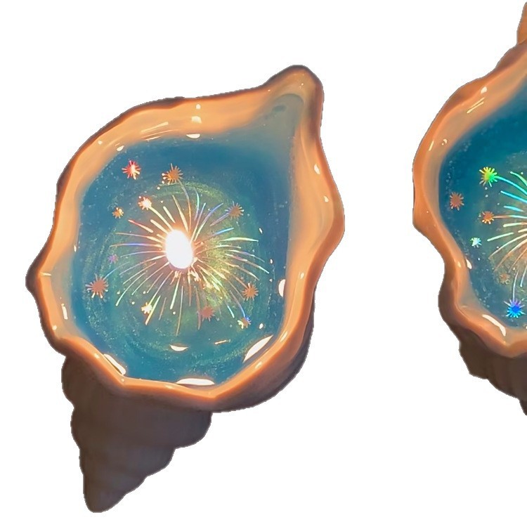 「Sea Fireworks」クリエイティブな巻貝の香りのキャンドルカップゼリーワックスオーシャンフレグランス、親友へのギフトとして|undefined