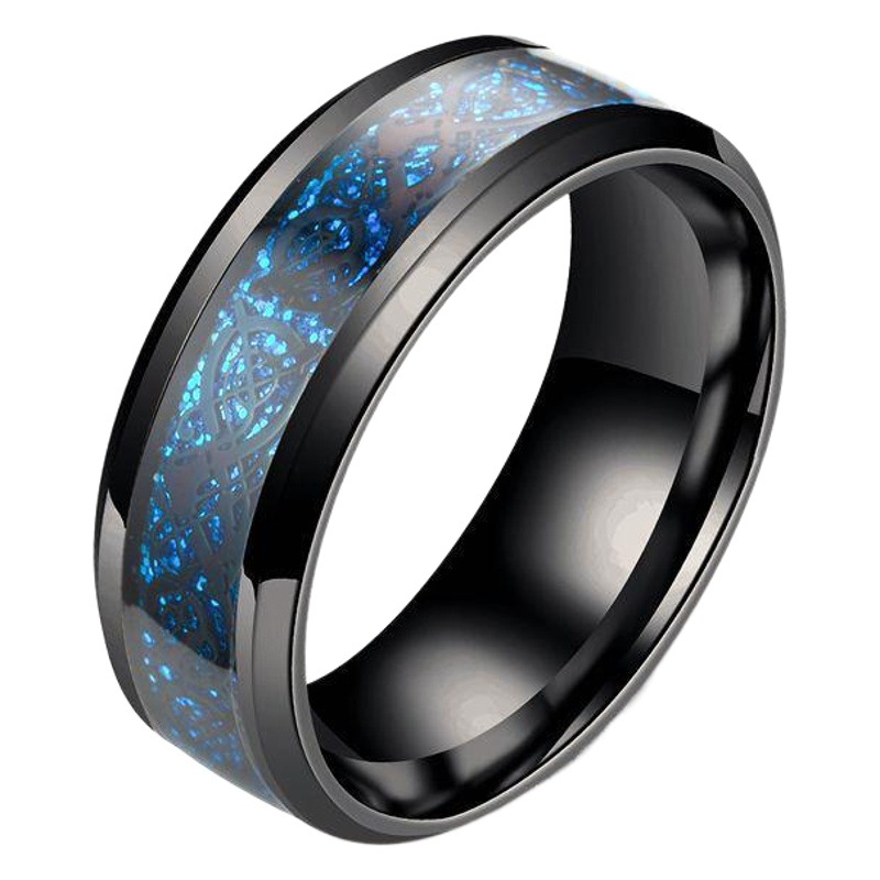 Joyería popular transfronteriza, anillo con patrón de dragón, tendencia y anillo de acero de titanio versátil, anillo de moda europea y americana para hombres al por mayor image 1