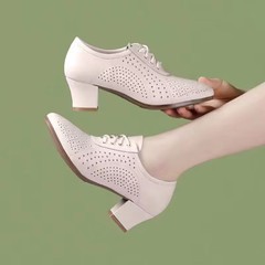 2025 四季対外貿易夏の新通気性厚底厚いヒール快適なママの大きいサイズの女性の靴ハイヒール