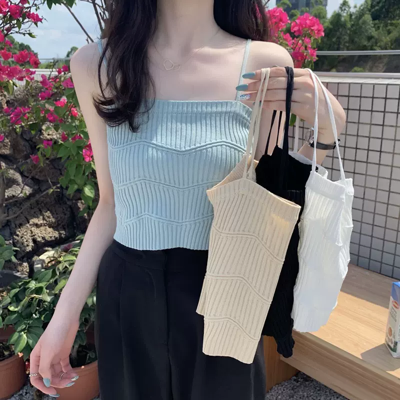 内搭针织短款吊带修身打底衫女2025夏季新款外穿薄款抹胸无袖背心