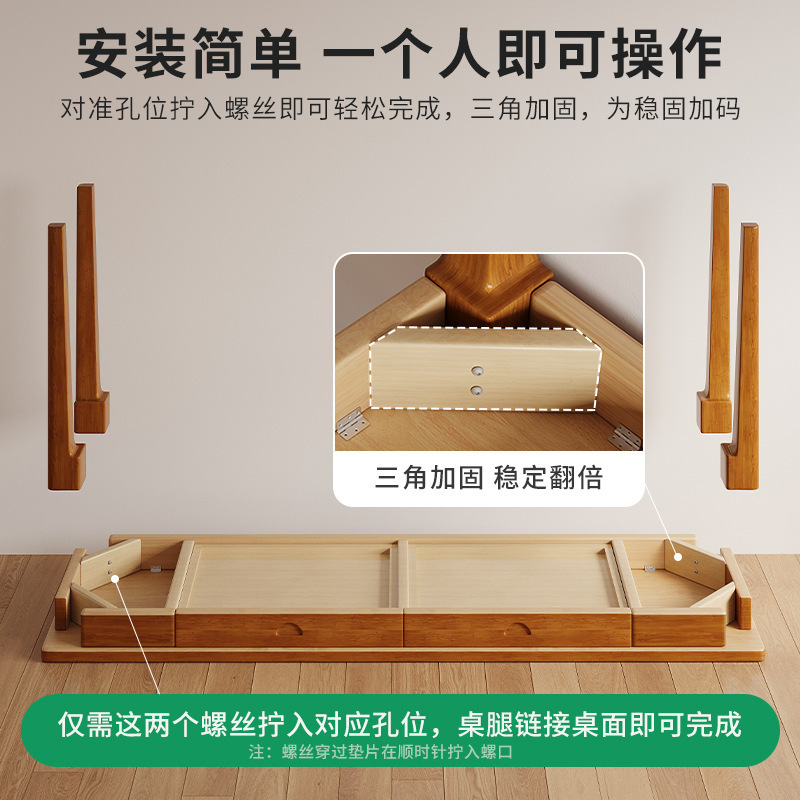 Mesa de lado de la cama, escritorio estrecho de madera sólida, estante de escritorio, escritorio de dormitorio, escritorio de estudio pequeño, escritorio estrecho contra la pared.