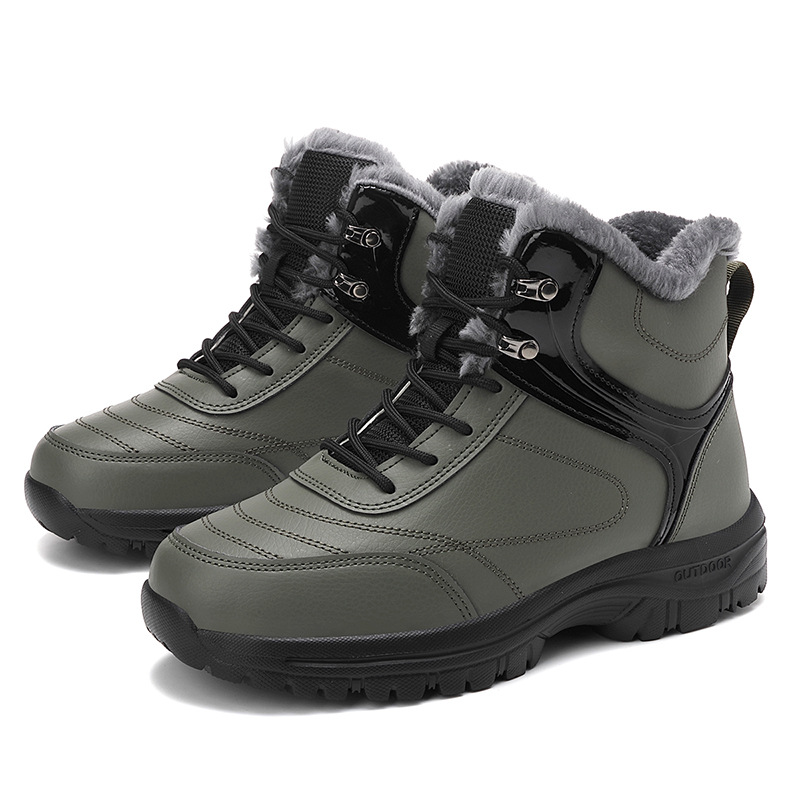Zapatos de invierno para hombres de mediana edad, botas de nieve para hombres, zapatos de montaña cálidos resistentes al frío al aire libre, zapatos casuales impermeables para hombres image 4