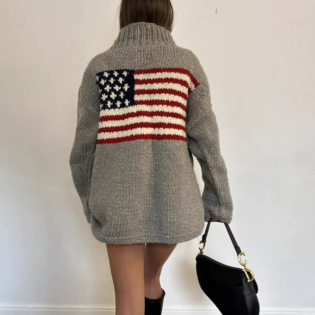 (Cross-border trading), knitted keep warm retro sweater, oversize