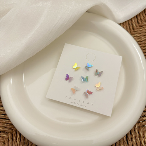 Stylish and Sweet Fairy-Like 3D Butterfly Earrings Set, Made of S925 Silver, Petite and Versatile, Instagram-Inspired Earrings for Cute Girls' Hearts