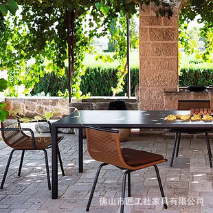 Outdoor Sofa Rattan Table and Chairs Courtyard Waterproof Sun Protection Lazy Rocking Chair Open-Air Balcony Leisure Rattan Chair Outdoor Furniture