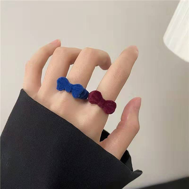 Simple Furry Bow Solid Color Ring Wholesale display picture 2