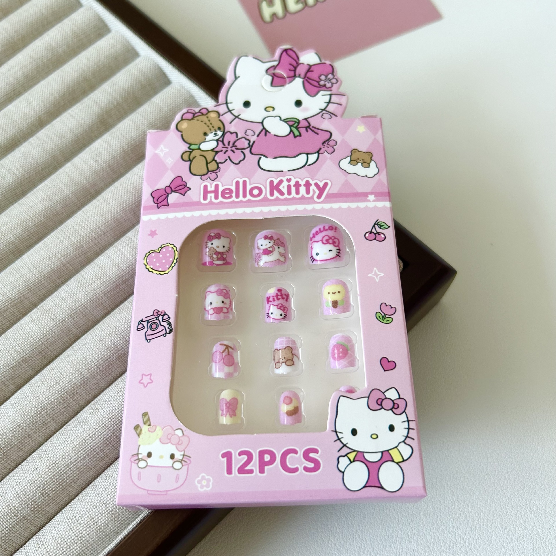 Nuevo Sanrio pegatinas de uñas para niños Kolomi pegatinas de uñas desmontables para chicas para usar uñas