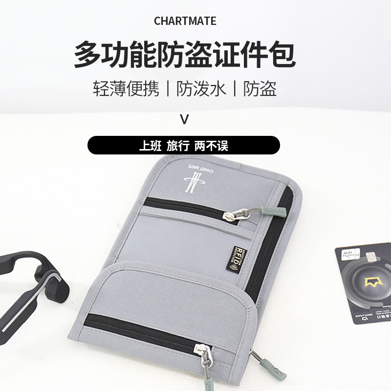 Bolsa de identificación titular del pasaporte titular de la tarjeta de viaje multifuncional bolsa de boleto portátil bolso del teléfono móvil billetera crossbody unisex