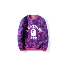 2025新款日系潮牌迷彩猿人头字母卫衣印花毛圈男女同款套头卫衣
