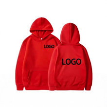 Custom Red Hoodie &ndash; Personalized Logo Pullover, Soft Fleece