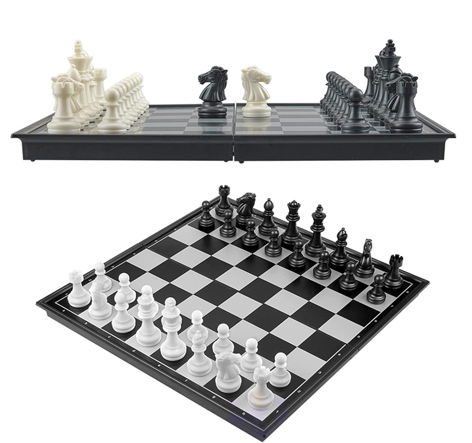 Amazon plegable magnético puzzle infantil ajedrez magnético plegable 3 en 1 juegos de mesa para adultos juguetes para niños