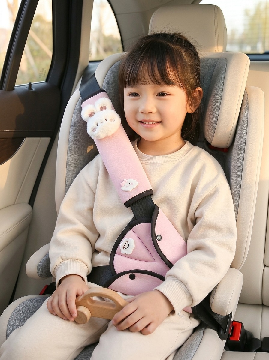 Car Seatbelt Shoulder Pad, Children's Anti-Neck Strangulation Protective Cover, Cartoon Car Seatbelt Belly Protector, Cross-Border Hot Item