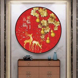 十字绣厂家抖音快手小红书一件代发2026新款线绣客厅刺绣五福临门