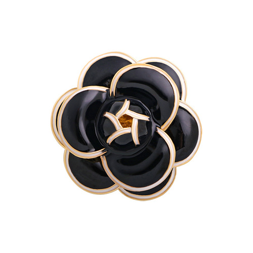 Camellia pearl brooch for women high-end European and American silk scarf buckle retro corsage cute metal brooch
