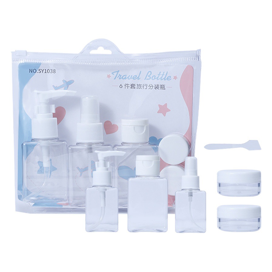 LMLTOP 6 piezas Set Viaje Botella de 80ml Botella de pulverización de loción Botella de cosméticos SY1038