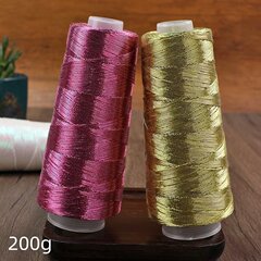跨境批发彩色包芯纱金银丝线200ｇ轴手工钩编DIY包包碎银线手编无