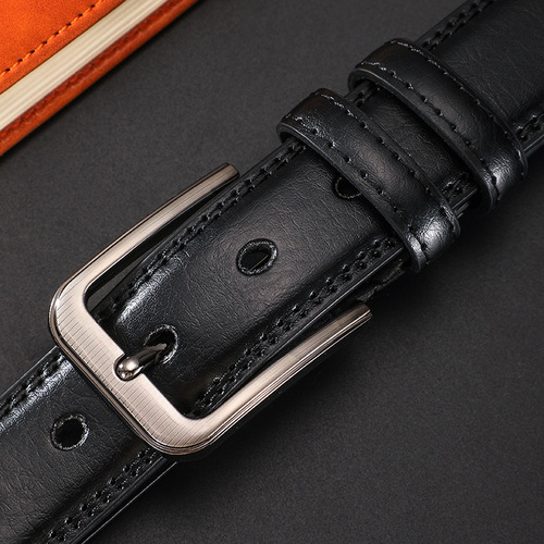 Men's Simple and Versatile Fashion Belt with Pin buckle, suitable for young and middle-aged business and leisure, high-end casual style.