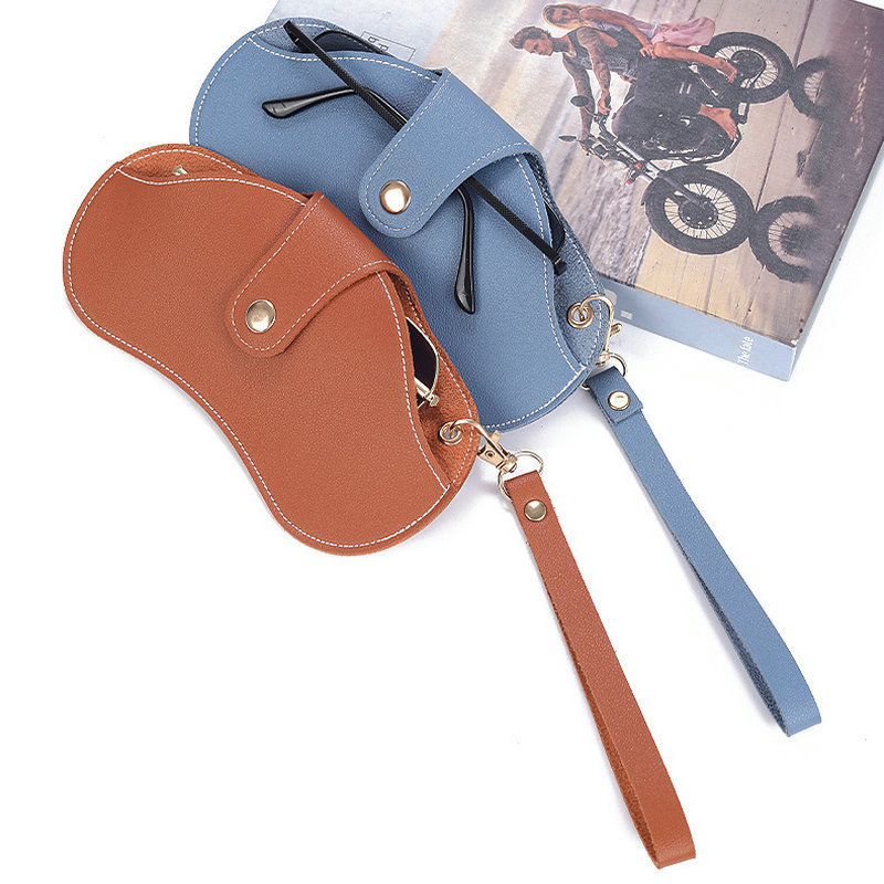 PU sunglasses bag portable glasses case sunglasses protective cover cute glasses clip women simple glasses bag manufacturers