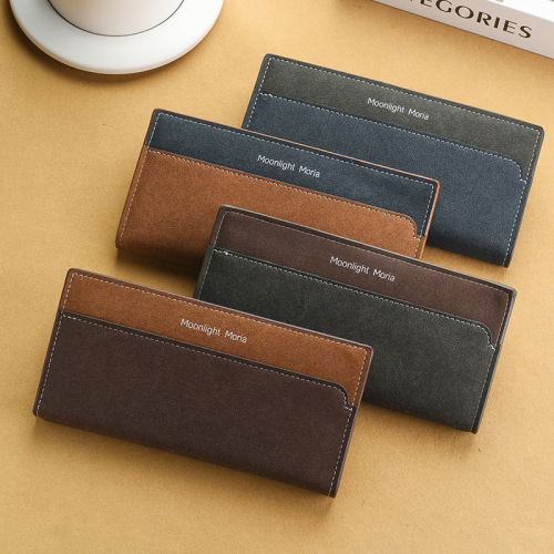 Men's Wallet, Leather, Unisex, Long, Multi-Card Slot, Suit Bag, Fashion Trend, Business Card Holder, Men's Money Clip