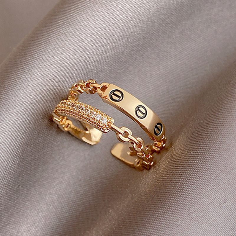 One size fashionable ring with zircon