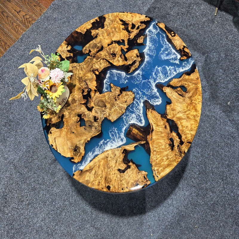Source Factory Fir Tree Stump Style Table Resin Craft Small Round Table Supports Customization In-Stock Special Price with Free Shipping
