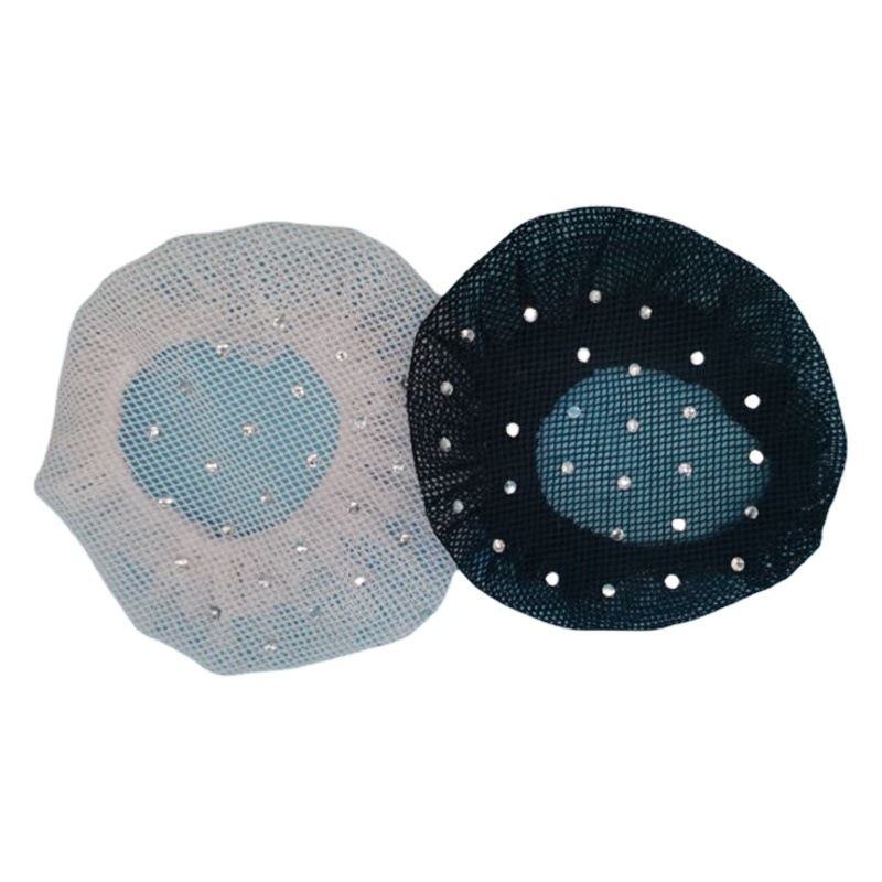 Foreign trade hair net women's point drill elastic net pocket ball head ponytail coil hair ring hair accessories Diamond net pocket net cover