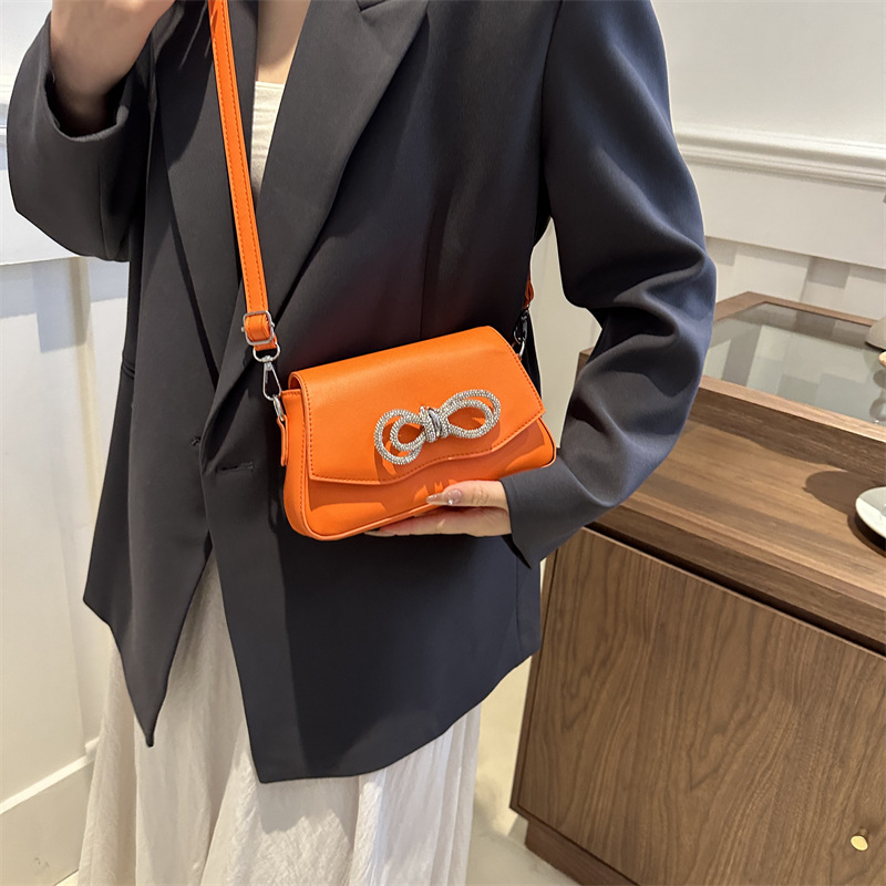 2024 primavera y el verano de moda bowknot bolso de las mujeres de alto grado rhinestone brillante cristal hombro bolsa de mensajero bolsas de todo el partido