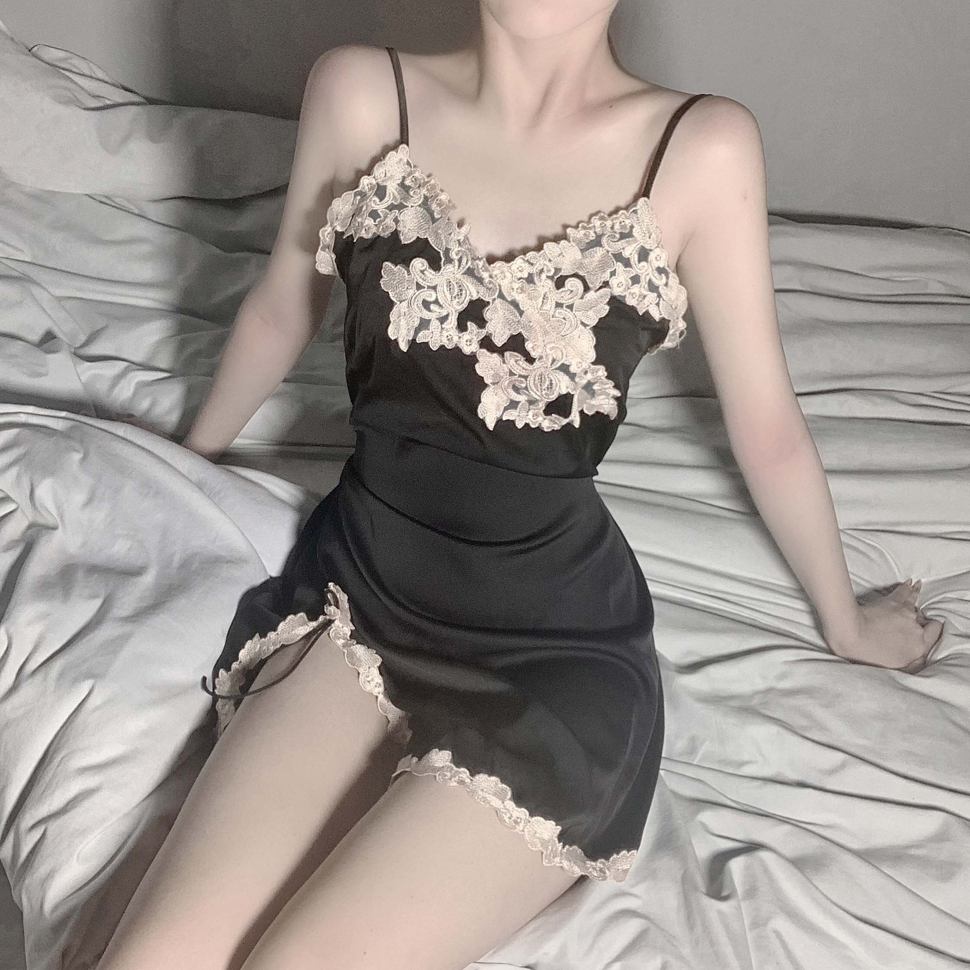 Lencería sexy para mujer sexy transparente divertido ropa interior para el hogar Correa sexy pijamas camisón traje entrega de una pieza