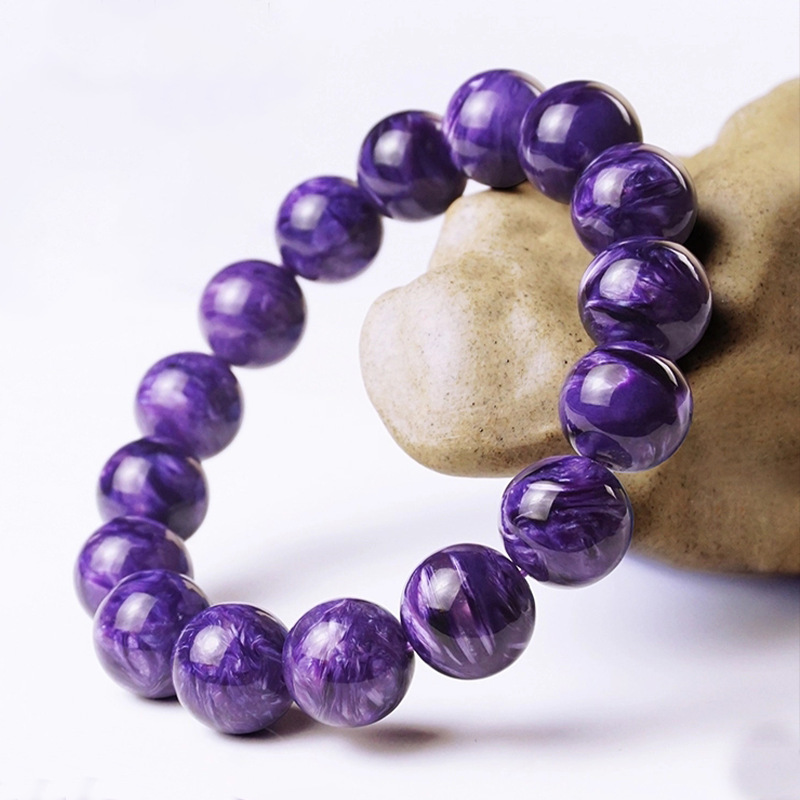 Optimized Amethyst Bracelet Bead Bracelet Amethyst Single Circle Couple Amethyst Jade Chlorite Jewelry for Men and Women