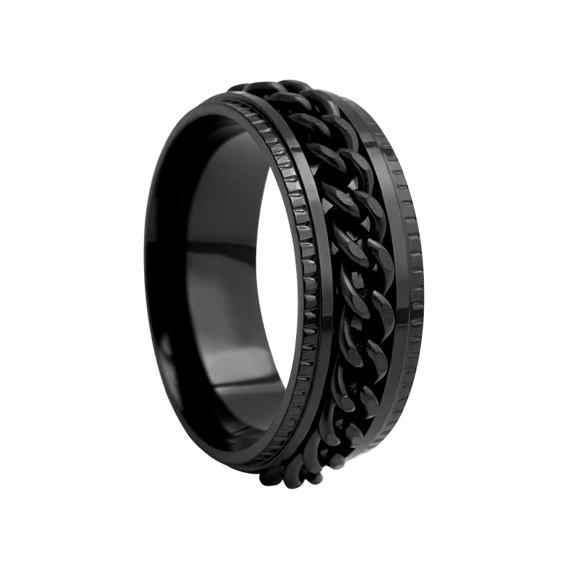 Heißer Verkauf Schmuck Herren Kette Drehen Edelstahl Dekompression Ring Standard-US-Größe Optional Multi-Color Matching_voghion.com