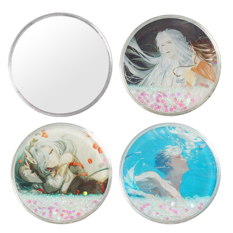 Espejo de maquillaje Espejo plegable en el viento alto valor facial Fairy estudiantes portátiles con mini espejo