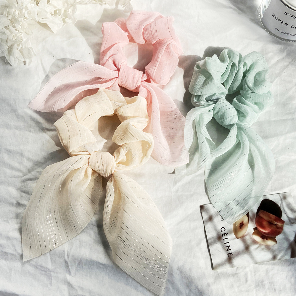 Retro Simple Romantic Pure Color Hair Scrunchies display picture 3