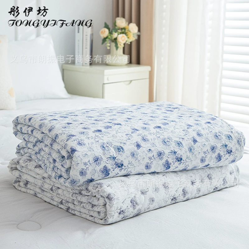 Летнее одеяло из ледяного шелка с кислотным принтом, одеяло с кондиционером, тонкое одеяло, моющееся одно- и двуспальное прохладное одеяло, мягкое летнее одеяло для общежития