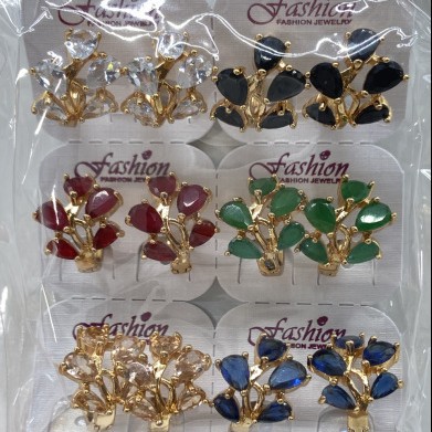 copper fashionable design earrings with zircon