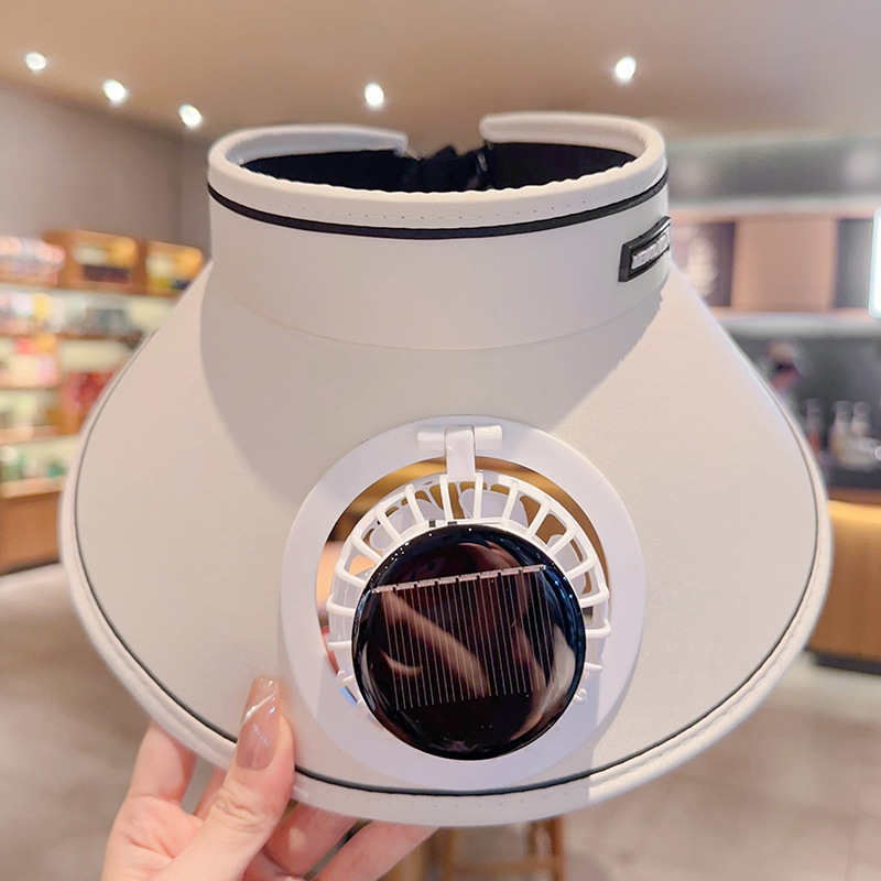 Sombrero de pescador con ventilador solar para protección solar de verano, recargable por USB, de ala ancha, para exteriores.