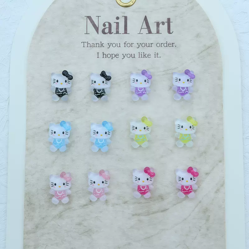 美甲饰品卡通HelloKitty冰透猫咪可爱迷你穿戴甲装饰diy美甲配饰