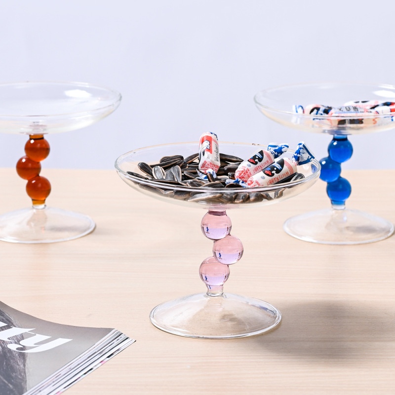 European-Style Luxury Glass Fruit Plate, Decorative Fruit Tray, Creative Candy Tray, Modern Living Room Dried Fruit Tray, Crystal Coffee Table