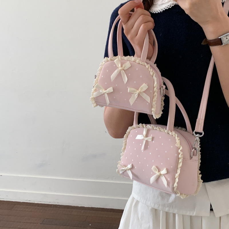 2026 nuevo bolso Macaron mini bolso de lápiz labial diario lindo arco de hombro bolso de concha mochila