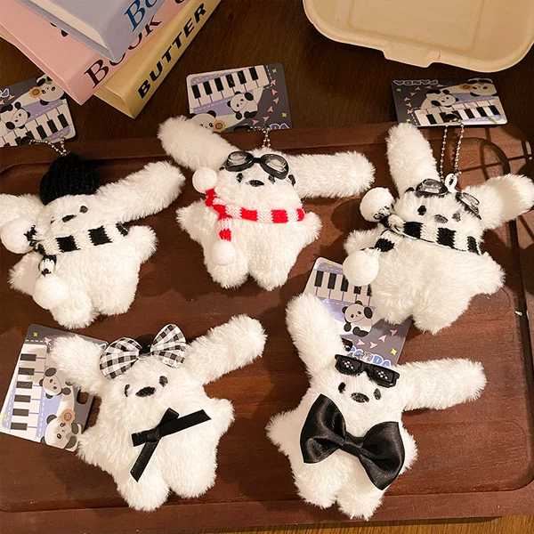 Cute Pacha Dog Plush Doll Keychain Boutique Small Accessory Bag Pendant Flying Dog Doll Ornament for Women