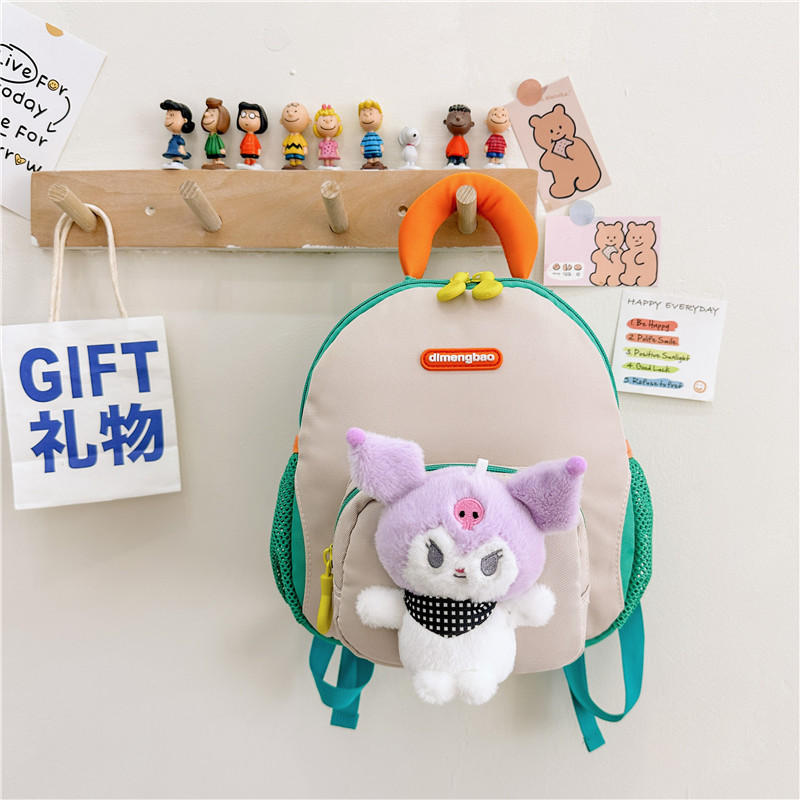 Mochila de jardín de infantes para niños, mochila de hombro encantadora para niños y niñas, muñecas de dibujos animados para salir a la marea del turismo
