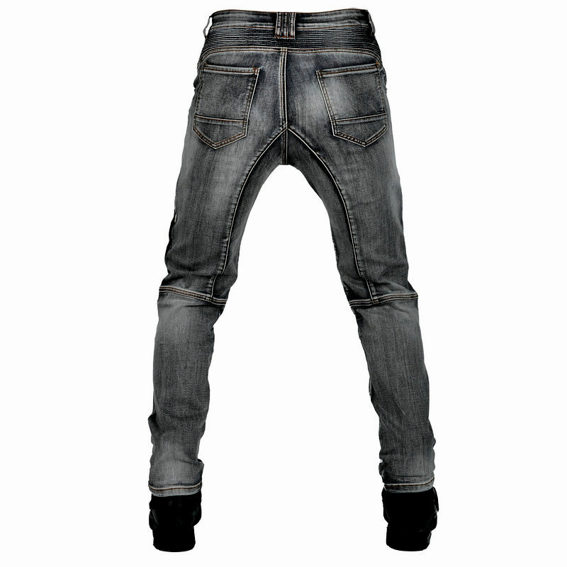 Pantalones vaqueros de la motocicleta de los hombres pantalones de montar a caballo kevlar resistente al desgarro de carreras estiramiento pantalones anti-caída de silicona equipo de protección