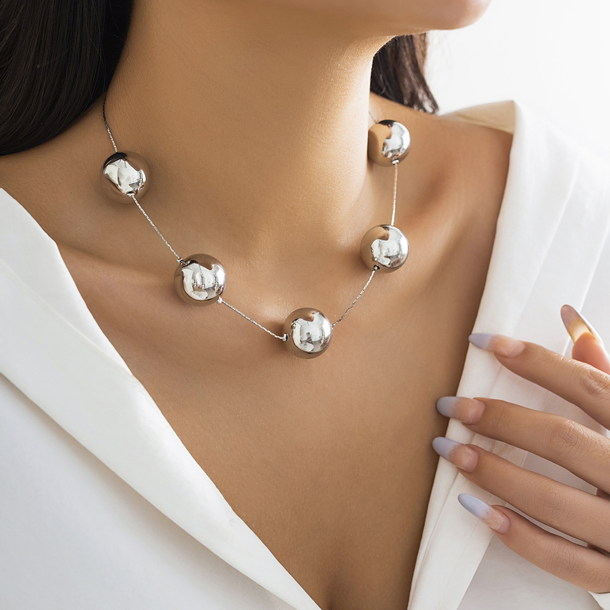 Glam Übertrieben Geometrisch Ccb Künstliche Perle Perlen Überzug Valentinstag Frau Halskette display picture 27