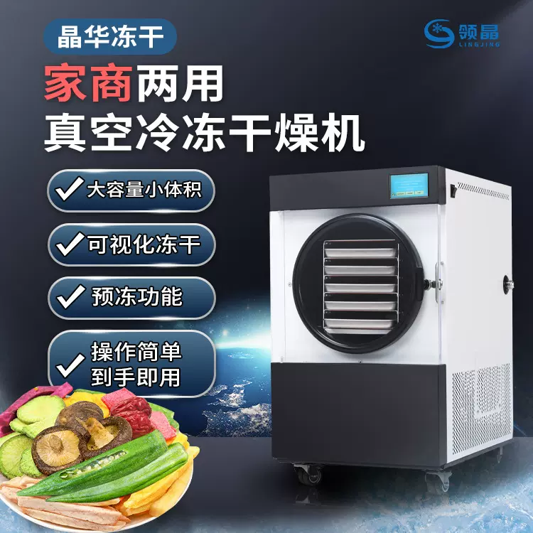 领晶科技真空冷冻干燥机冻干糖果虫草果蔬小型家用冻干机厂家直销