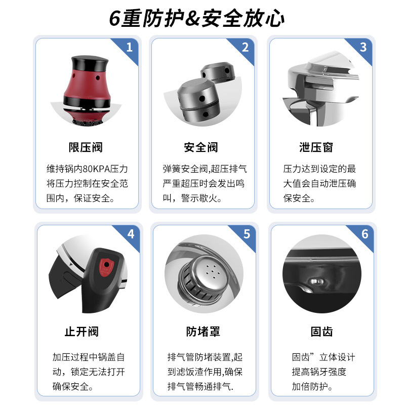 Supoer misma olla de presión de acero inoxidable hogar Cocina de inducción de gas anillo de sello Universal olla a presión productos genuinos a prueba de explosiones